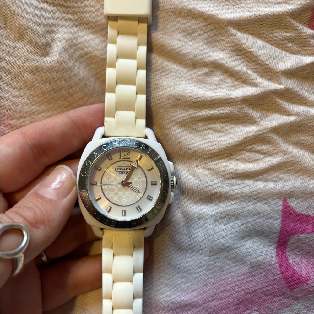 super cute white Coach watch